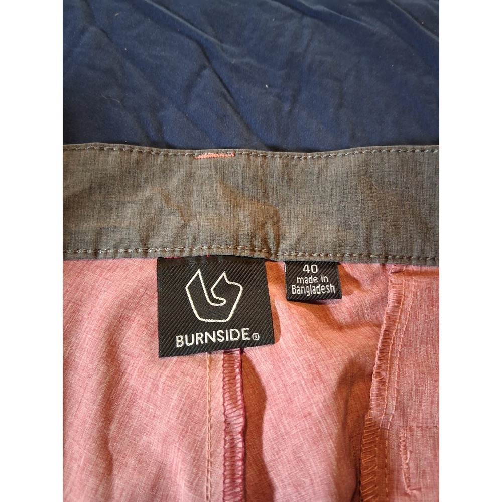 Burnside Mens Hybrid Shorts Coral Pink‎ Heathered Quick Dry Casual Size 40 - Picture 4 of 6